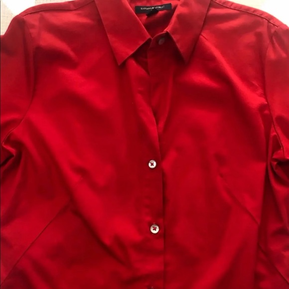 Red banana republic button up blouse - Picture 4 of 5
